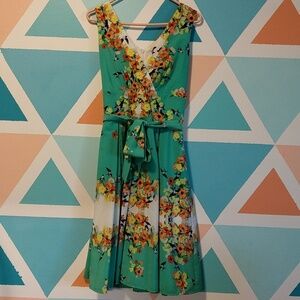 Dress Barn Floral Green Dress